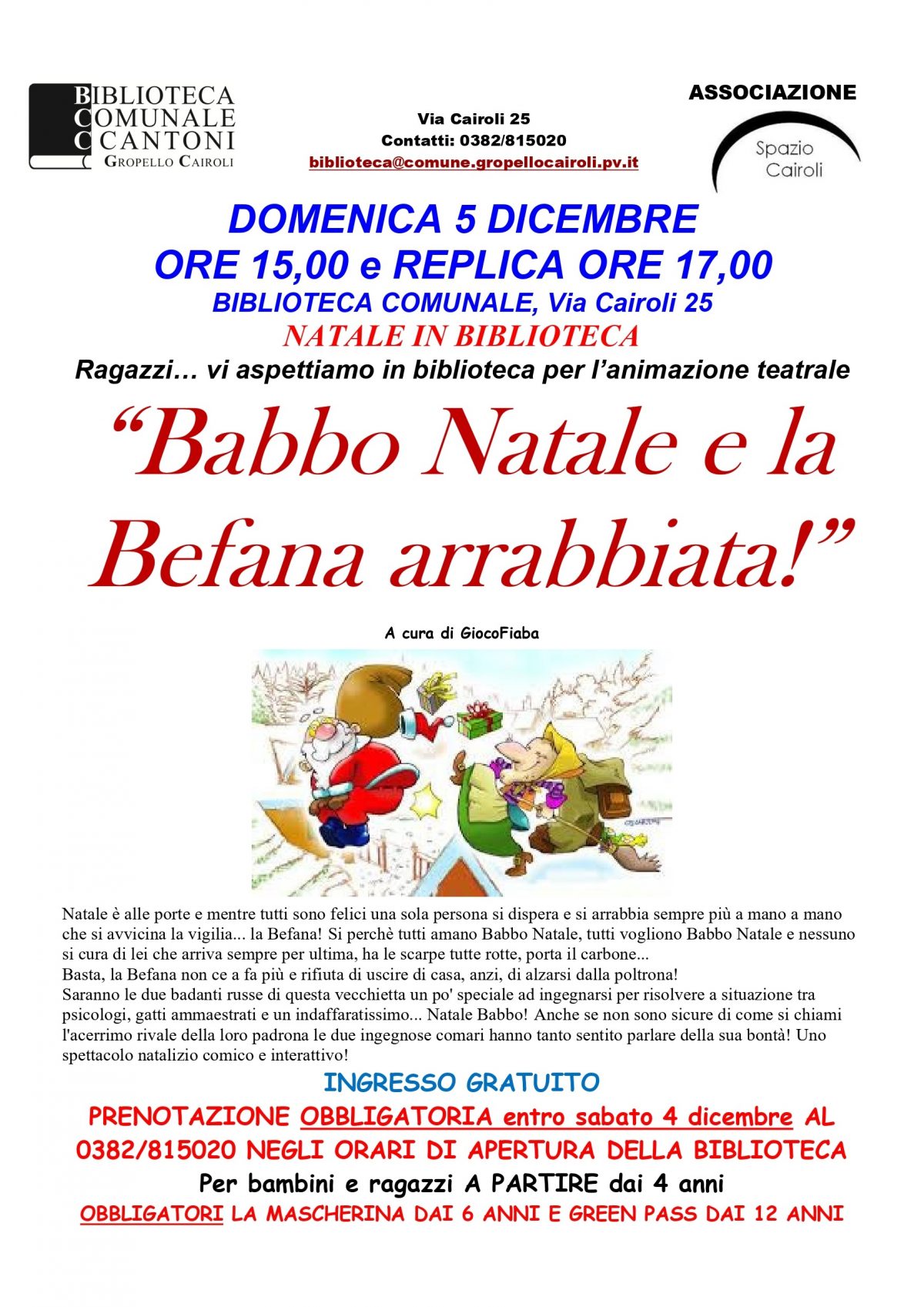 A3 Locandina Lettura Teatrale Natale Babbo Natale E La Befana Arrabbiata Giocofiaba Page 0001