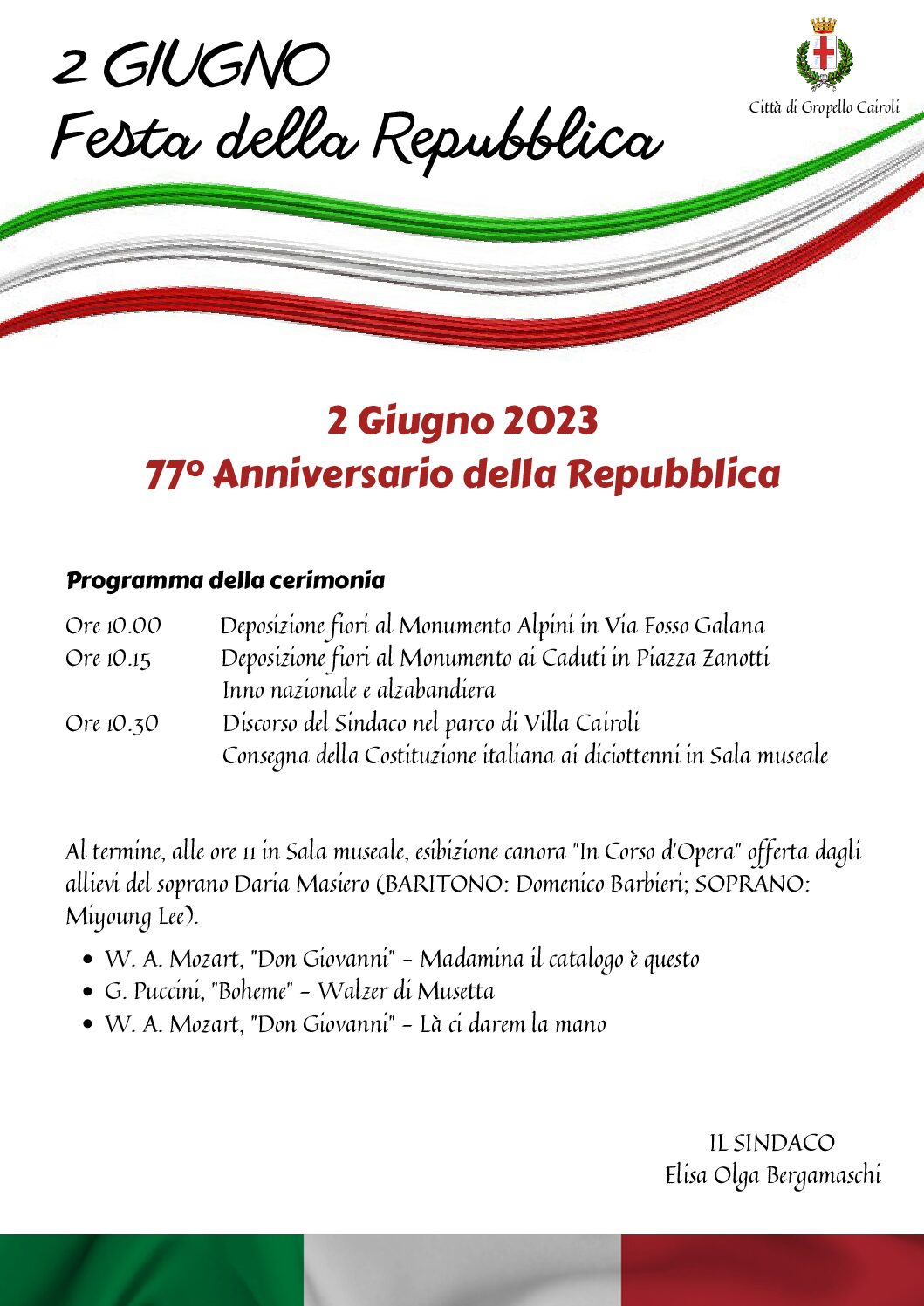 Festa della Repubblica Italiana – 2 GIUGNO 2023