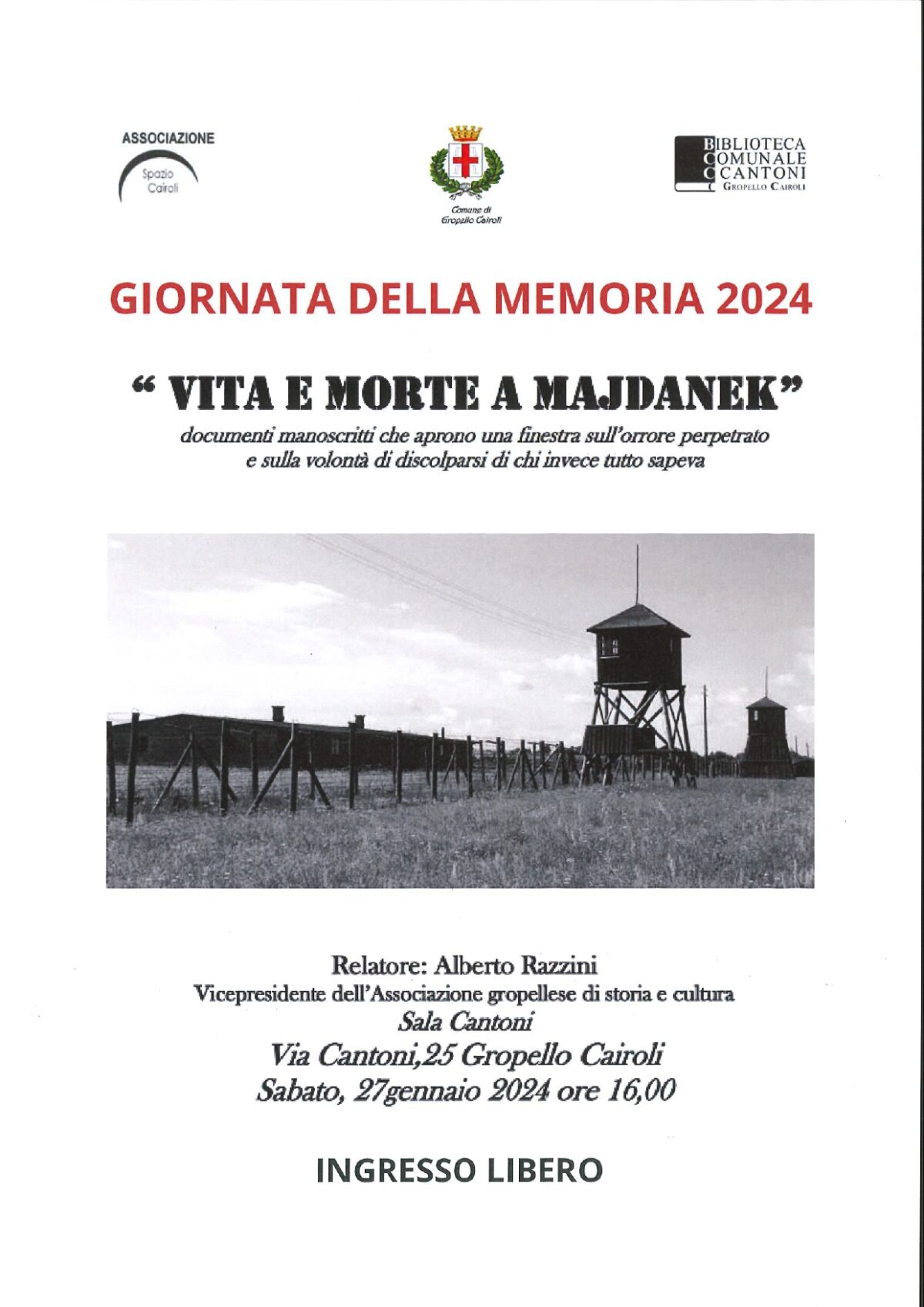 Seminario Vita E Morte A Majdanek Giorno Della Memoria 2024